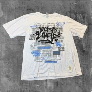 Ecko Unltd Graffiti Graphic Tee Y2K Streetwear White 2XL